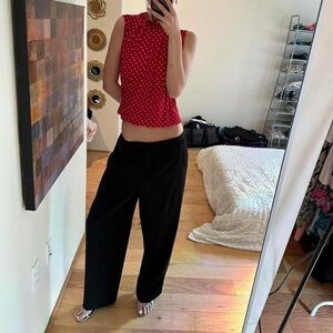 Norton McNaughton Black Wide-Leg Trousers